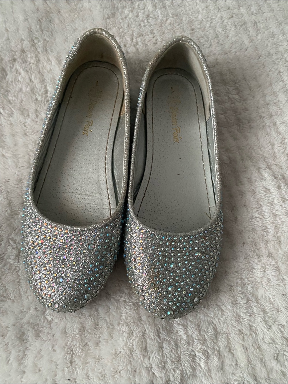 Dream Pairs Sole Shine Silver Rhinestone Ballet Shoes girls